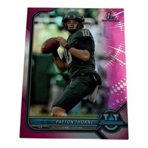 2022 Bowman University Payton Thorne 1st Bowman Pink Parallel Card 56 MSU‎ QB